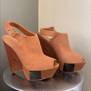 L.A.M.B. By Gwen Stefani Peep Toe Platform Wedges